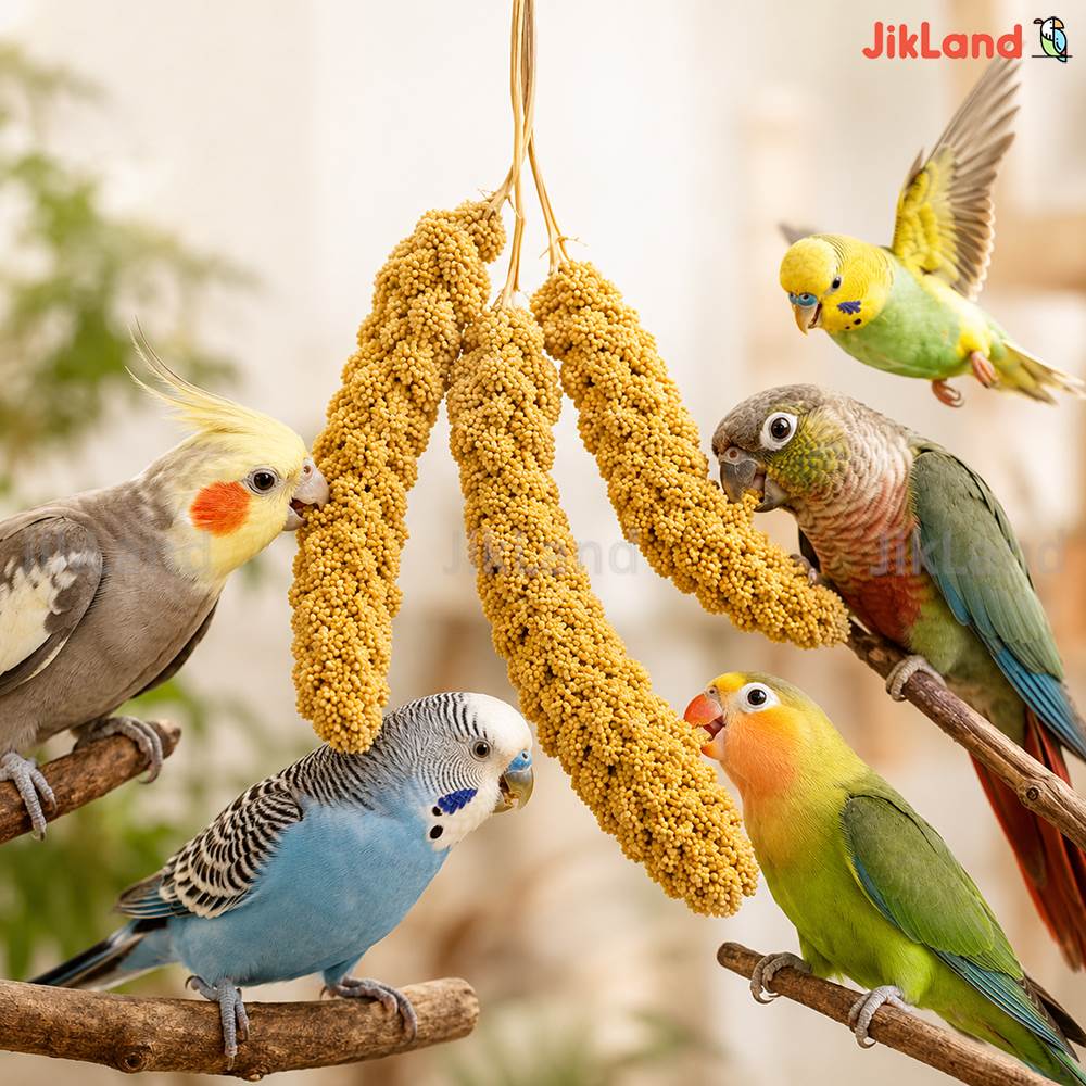 ارزن خوشه ای برای عروس هلندی، طوطی ها درجه یک و درشت